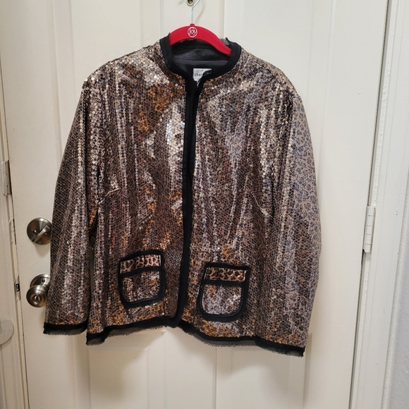 Chico's Sequined Open Blazer-Size 3 - Picture 1 of 7